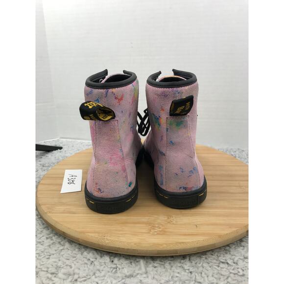 Dr. Martens Sheridan Pink Rainbow Burst Suede Casual Ankle Lace Up Boot Womens 6 - Picture 4 of 12